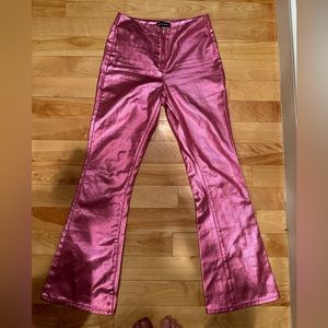 Pretty little thing Metallic Pink Flare Pants
